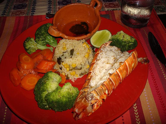 Lobster dinner prepared for Jo's birthday dinner